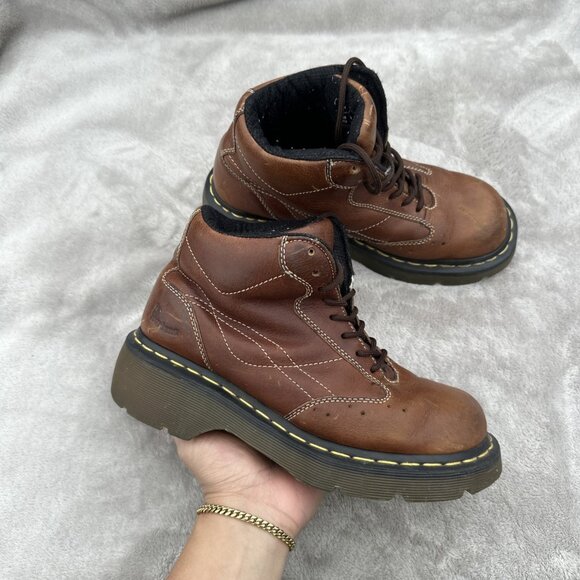 Vtg Y2K Doc Dr Martens Boots Crazy Horse Leather Chunky 2B97 Sz Mens 7 Womens 8